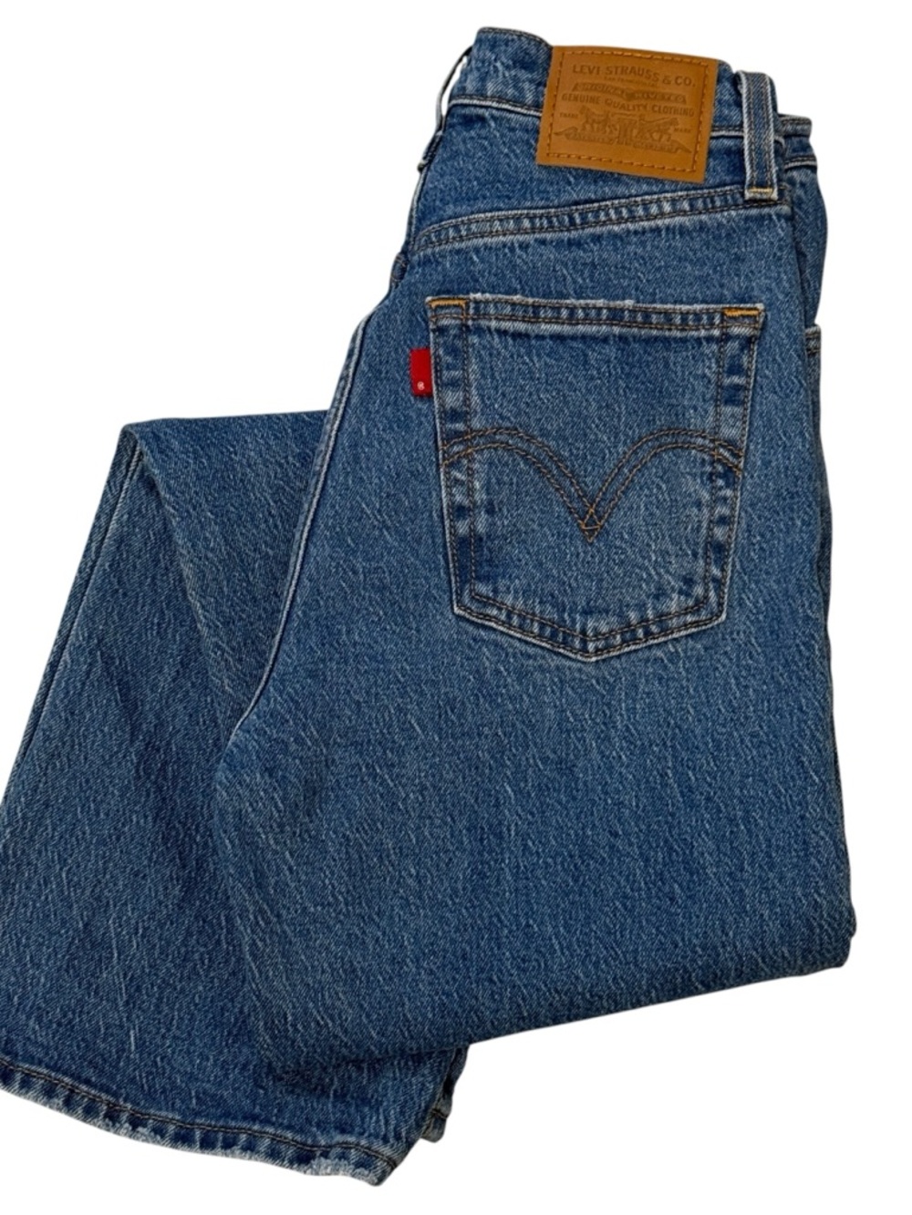 RARE Blank Tag Levis Ribcage Cropped Bootcut Jeans Jazz Icon Med Wash Button Fly